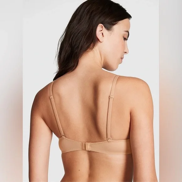 PINK Victoria’s Secret Vintage Super Push Up Bra In Nude Size 34A - Picture 2 of 11